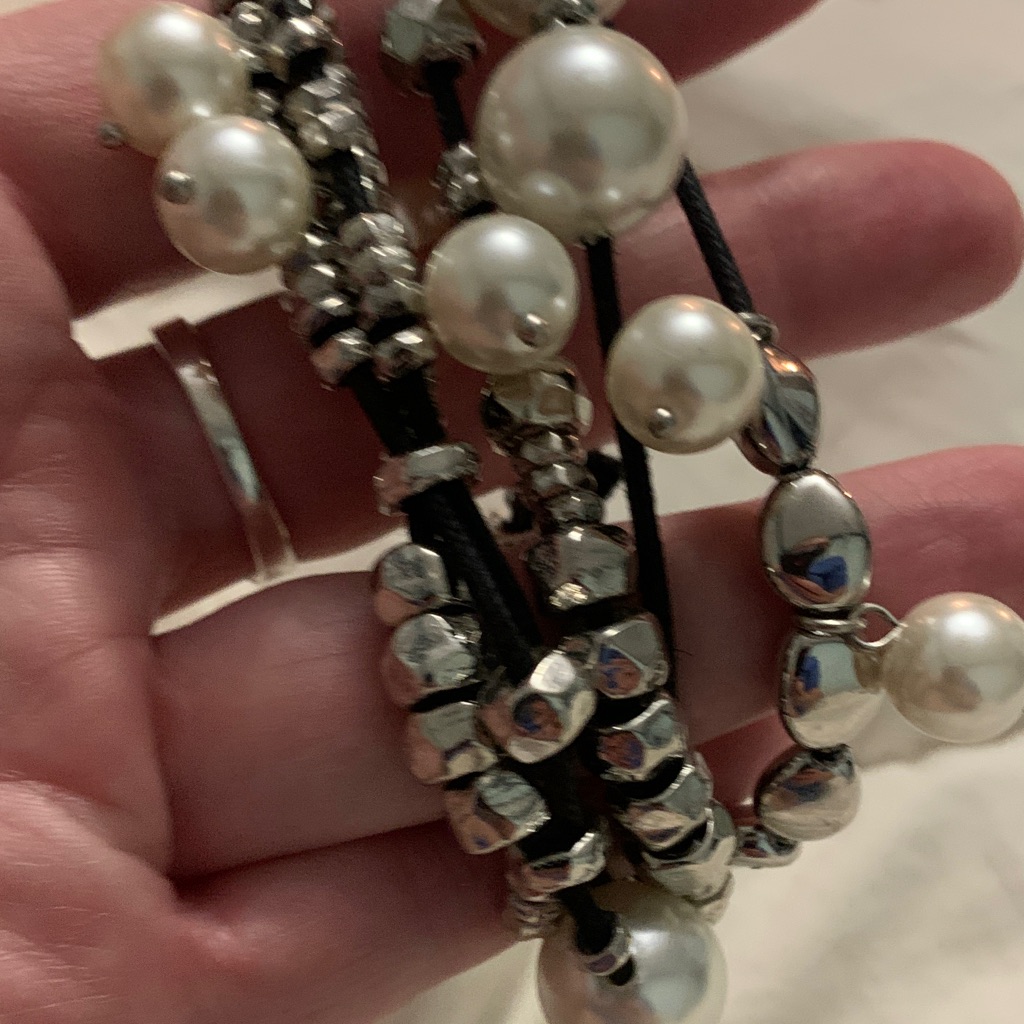 Elegant Silver And Pearl Womens Bracelet 5$